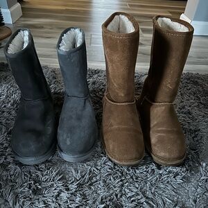 Koolaburra Gray and Brown Ankle Boots